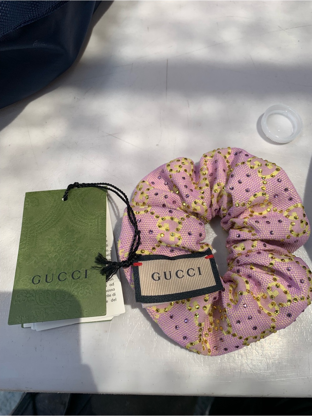 Gucci Pink Scrunchie with Gold Logo Embellishment - Picture 12 of 12